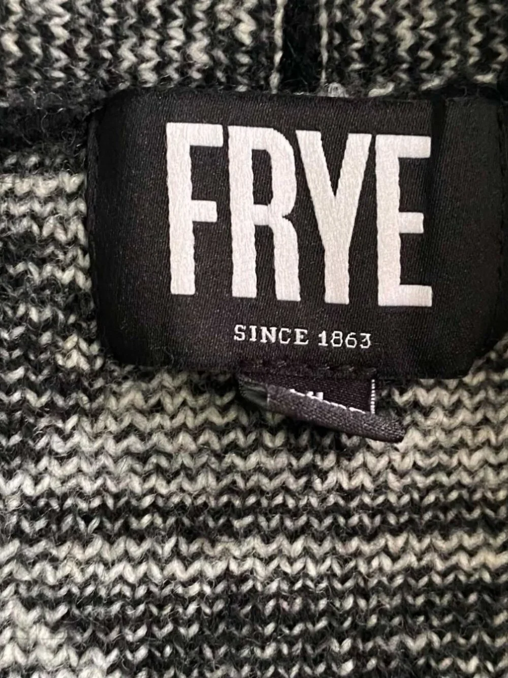 Frye Black White Southwestern Open Cardigan XL